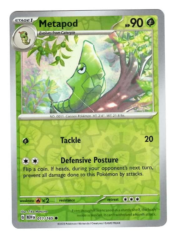 Pokemon Company Metapod - 011/165 (Reverse Holofoil, Common)