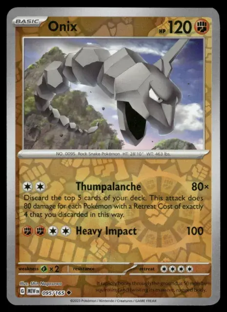 Onix - 095/165 (Reverse Holofoil, Uncommon)