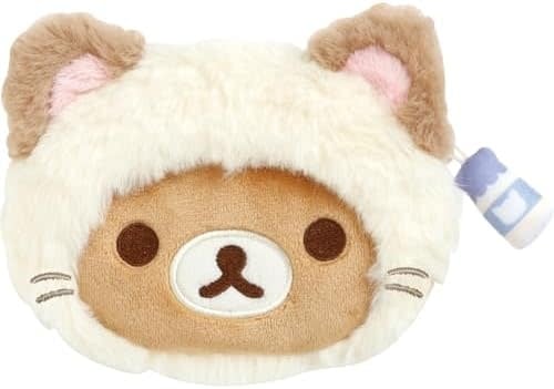 Rilakkuma Cat Face Plush Coin Pouch