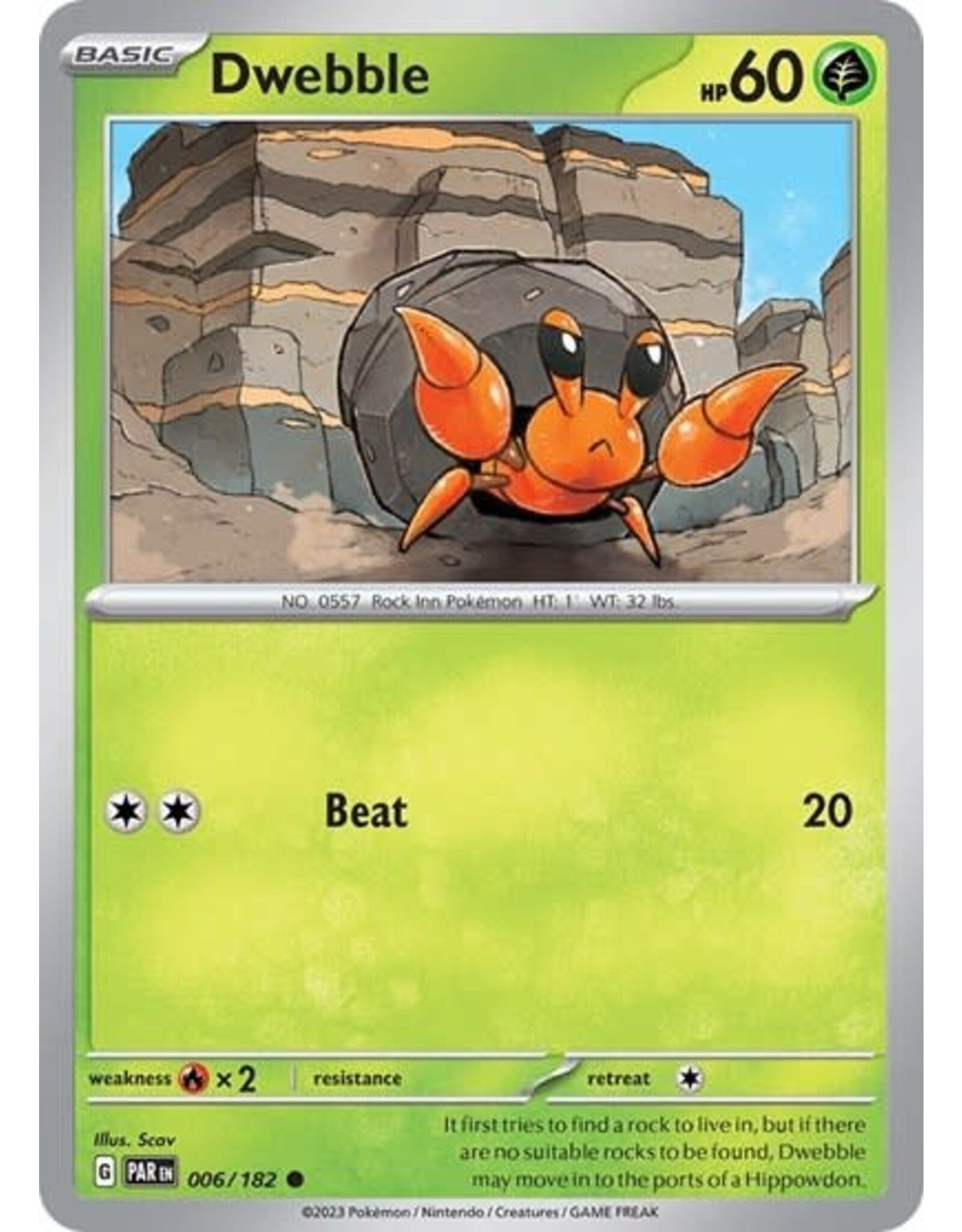 Dwebble - 006/182 (Reverse Holofoil, Common)