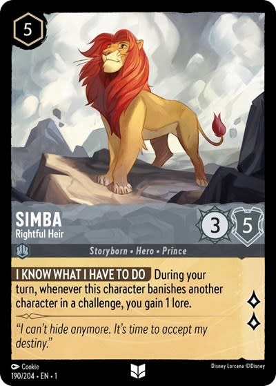 Simba - Rightful Heir - 190/204 (Cold Foil, Uncommon)
