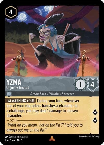 Yzma - Unjustly Treated - 184/204 (Normal, Rare)