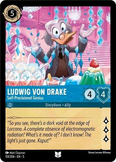 Ludwig Von Drake - Self-Proclaimed Genius - 151/204 (Normal, Uncommon)