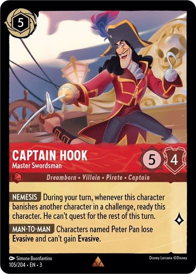 Captain Hook - Master Swordsman - 105/204 (Normal, Rare)