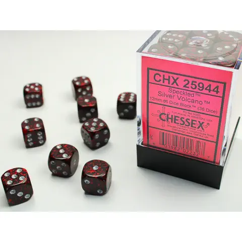 Chessex Speckled Silver Volcano Dice [12mm, 36D6]