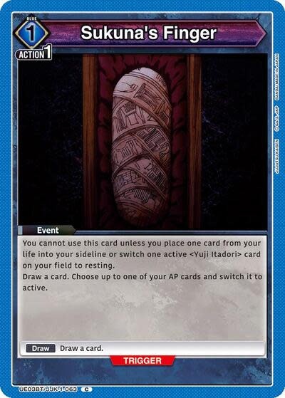 Sukuna's Finger - UE03BT/JJK-1-063 (Normal, Common)