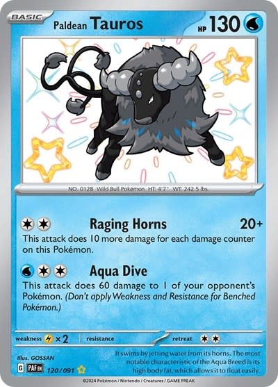 Paldean Tauros - 120/091 - 120/091 (Holofoil, Shiny Rare)