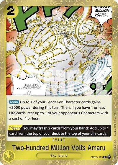 Two-Hundred Million Volts Amaru (Jolly Roger Foil) - OP05-115 (Foil, R)