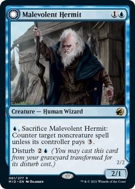 Malevolent Hermit - 61 (Foil, R) (MID)