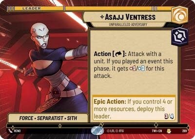Asajj Ventress - Unparalleled Adversary (Hyperspace) - 289 (Normal, Rare)