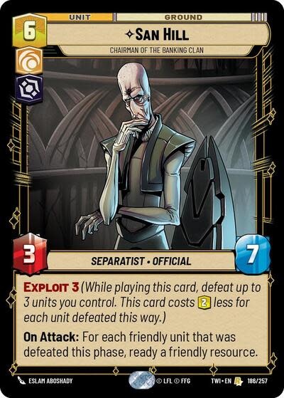 San Hill - Chairman of the Banking Clan - 186/257 (Normal, Rare)