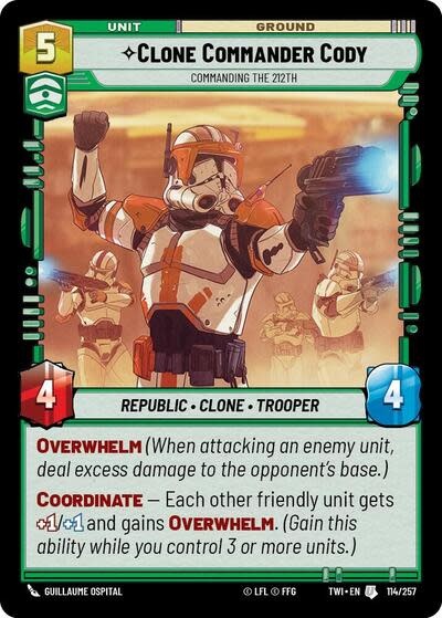 Clone Commander Cody - Commanding the 212th - 114/257 (Normal, Uncommon)