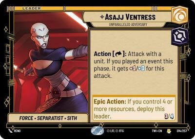 Asajj Ventress - Unparalleled Adversary - 014/257 (Normal, Rare)