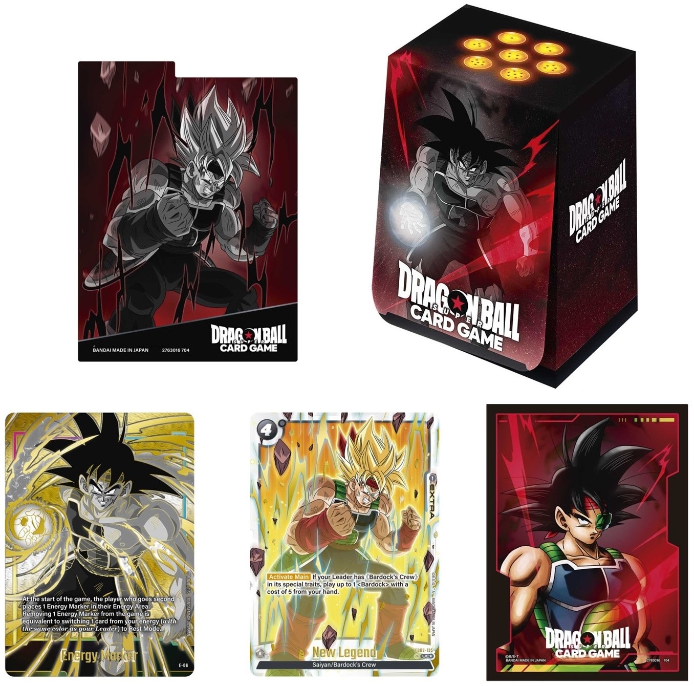 Bandai Dragon Ball super Fusion World - Card Case and Sleeve Set 1 (Bardock)