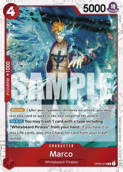 Marco (Jolly Roger Foil) - OP02-018 (Foil, R)