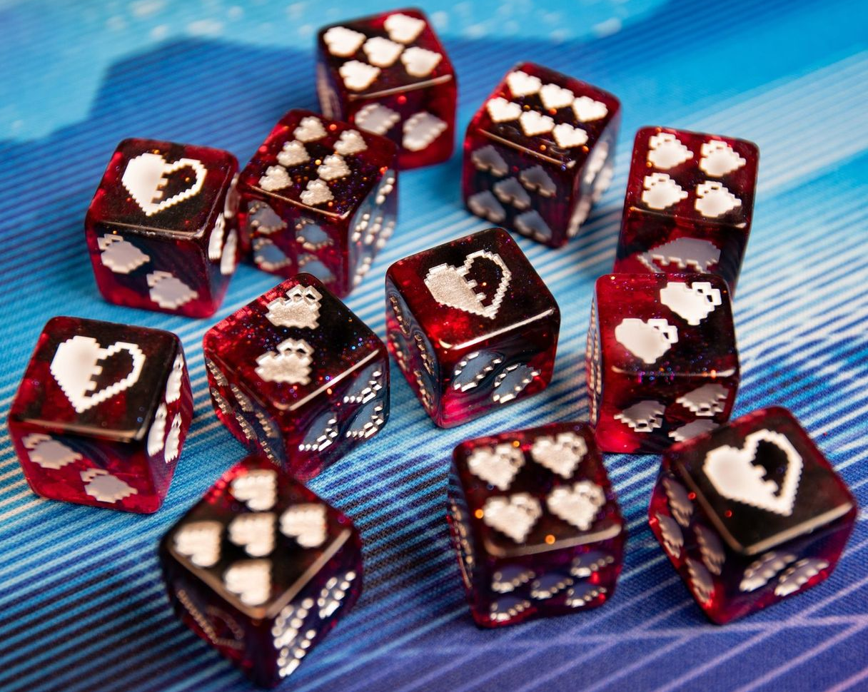 Game Genic 1UP-Dice 12D6 Heart Pip