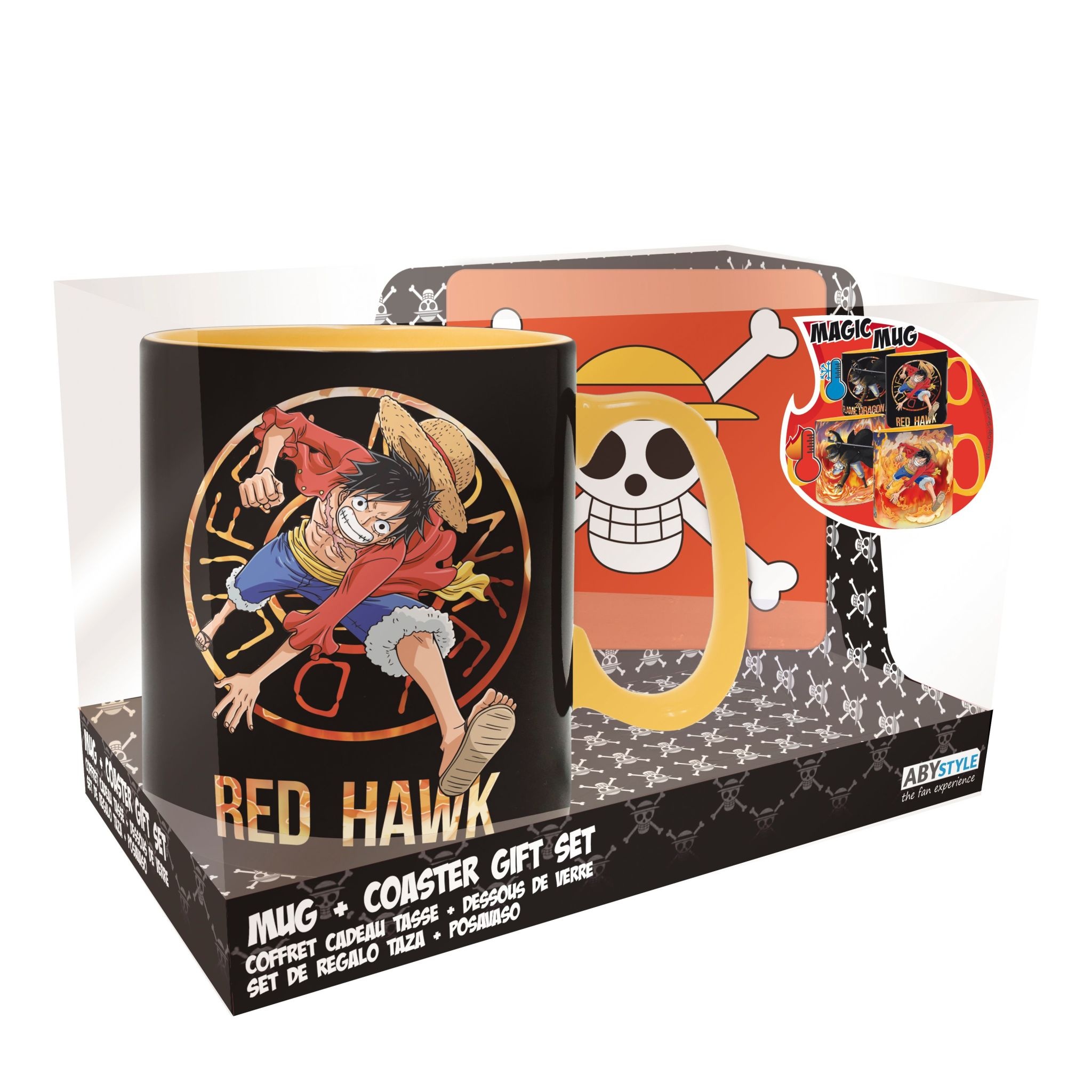 Abysse America One Piece - Luffy/Sabo Magic Mug & Coaster Set