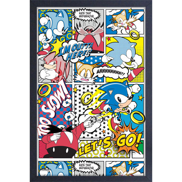 Pyramid America Sonic - Comic Panel 11" x 17" Framed Print