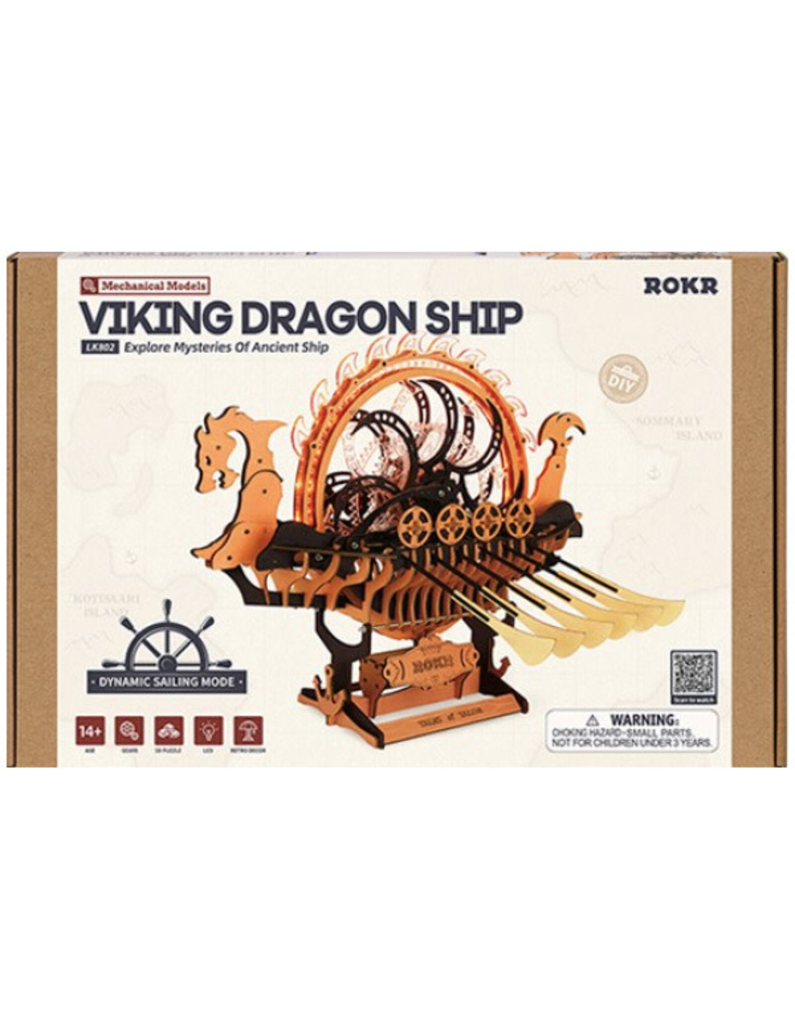 ROKR Viking Dragon Ship 3D Model Kit