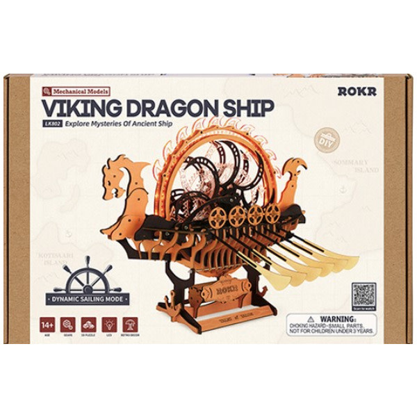 ROKR Viking Dragon Ship 3D Model Kit