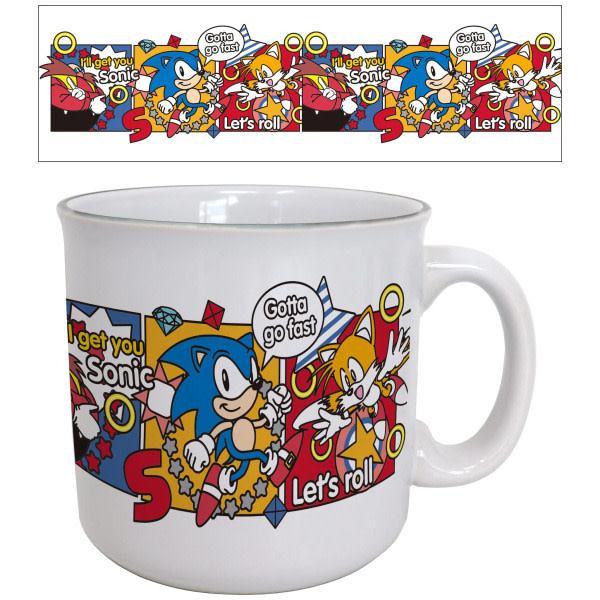 Pyramid America Sonic 3 - Panels Eggman Sonic & Tails Ceramic Mug 20 Oz
