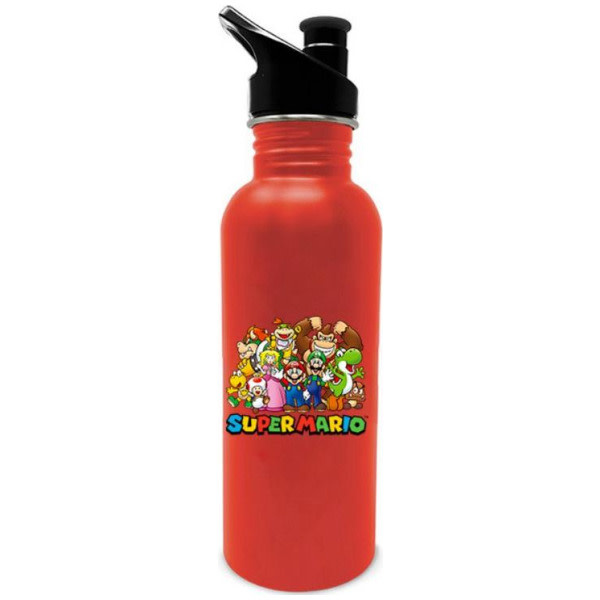 Paladone Super Mario - Metal Water Bottle (Red Group) 25Oz