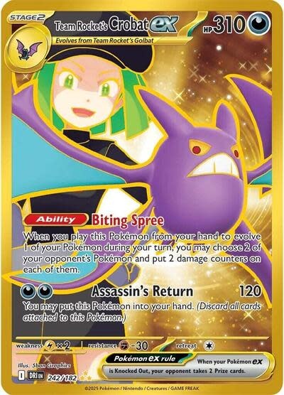 Team Rocket's Crobat ex - 242/182 (Holofoil, Hyper Rare)