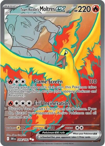 Team Rocket's Moltres ex - 208/182 (Holofoil, Ultra Rare)