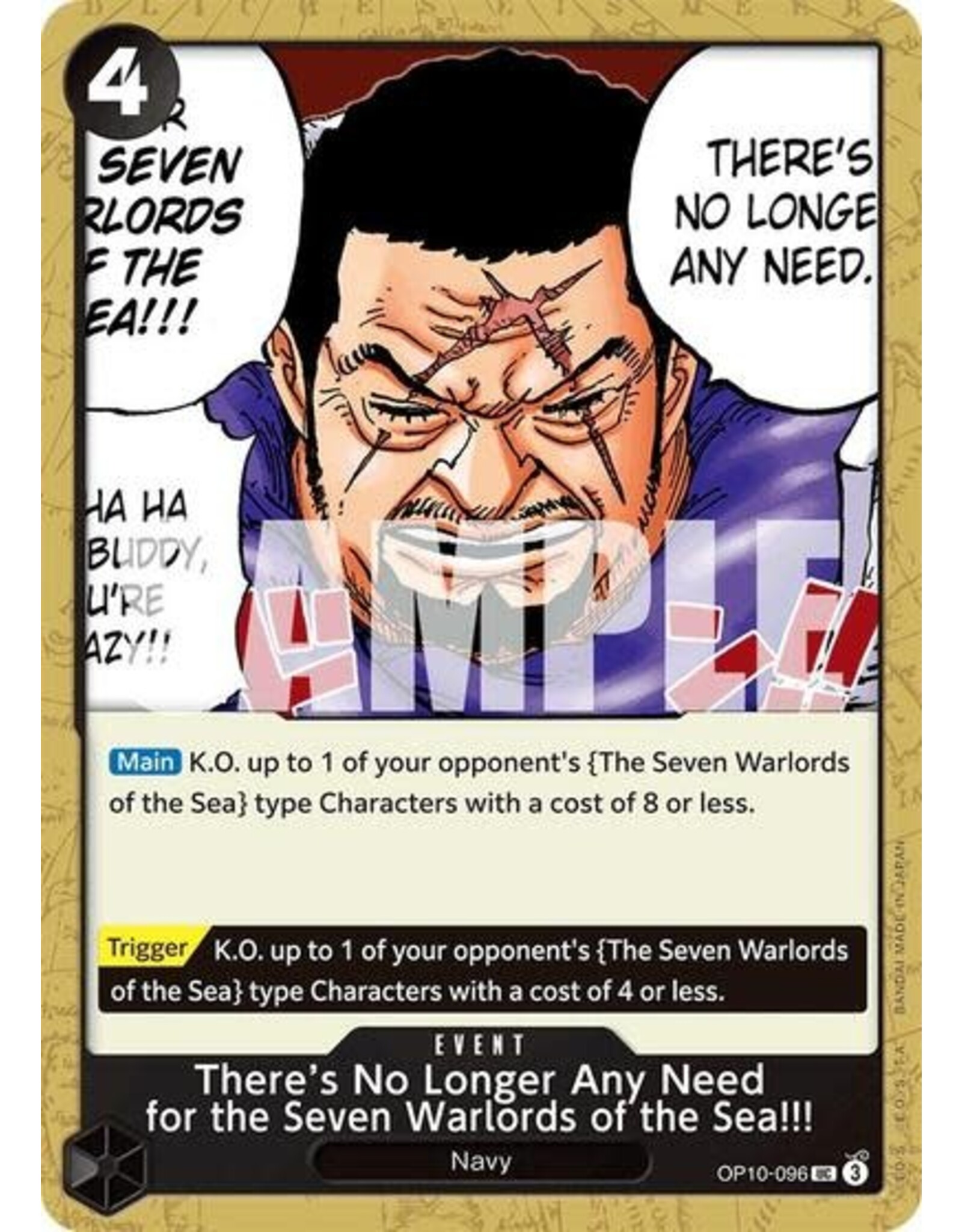 There's No Longer Any Need for the Seven Warlords of the Sea!!! - OP10-096 (Normal, UC)