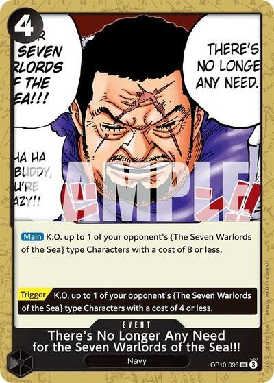 There's No Longer Any Need for the Seven Warlords of the Sea!!! - OP10-096 (Normal, UC)