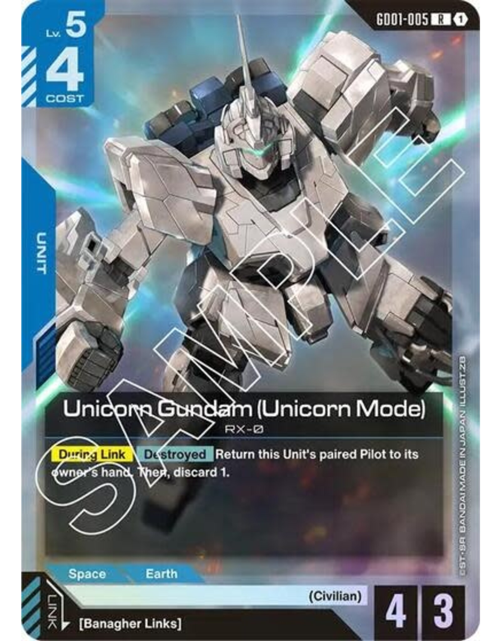 Unicorn Gundam (Unicorn Mode) - GD01-005 (Holofoil, Rare) (GD01)