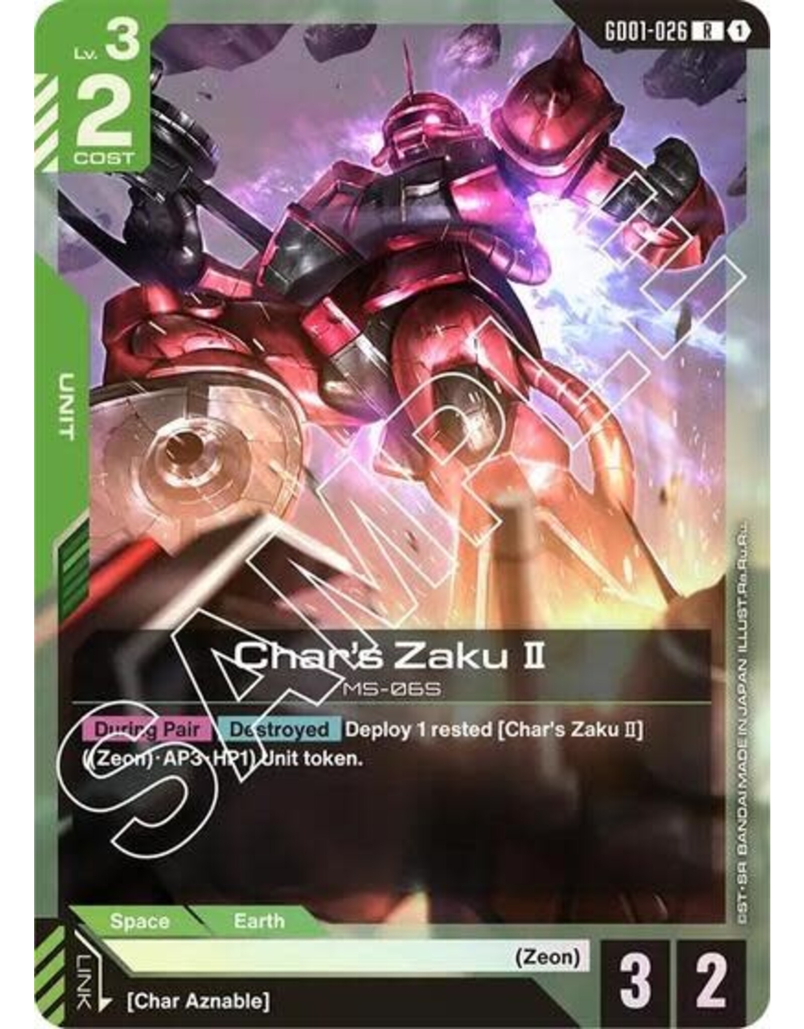 Char's Zaku II - GD01-026 (Holofoil, Rare) (GD01)