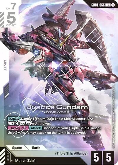 Justice Gundam - GD01-066 (Holofoil, Legend Rare)