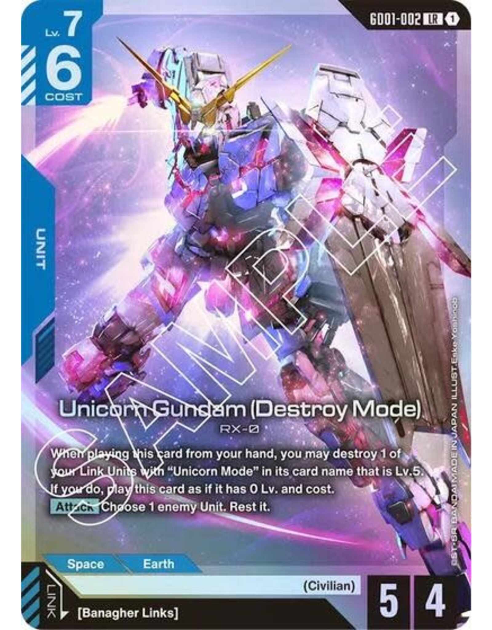 Unicorn Gundam (Destroy Mode) - GD01-002 (Holofoil, Legend Rare)