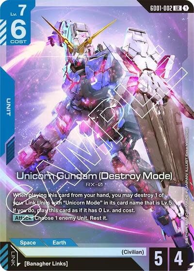 Unicorn Gundam (Destroy Mode) - GD01-002 (Holofoil, Legend Rare)