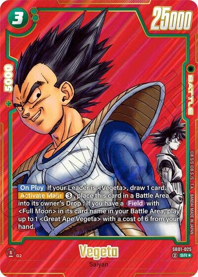 Vegeta - SB01-025 (Alternate Art) (Holofoil, Super Rare)