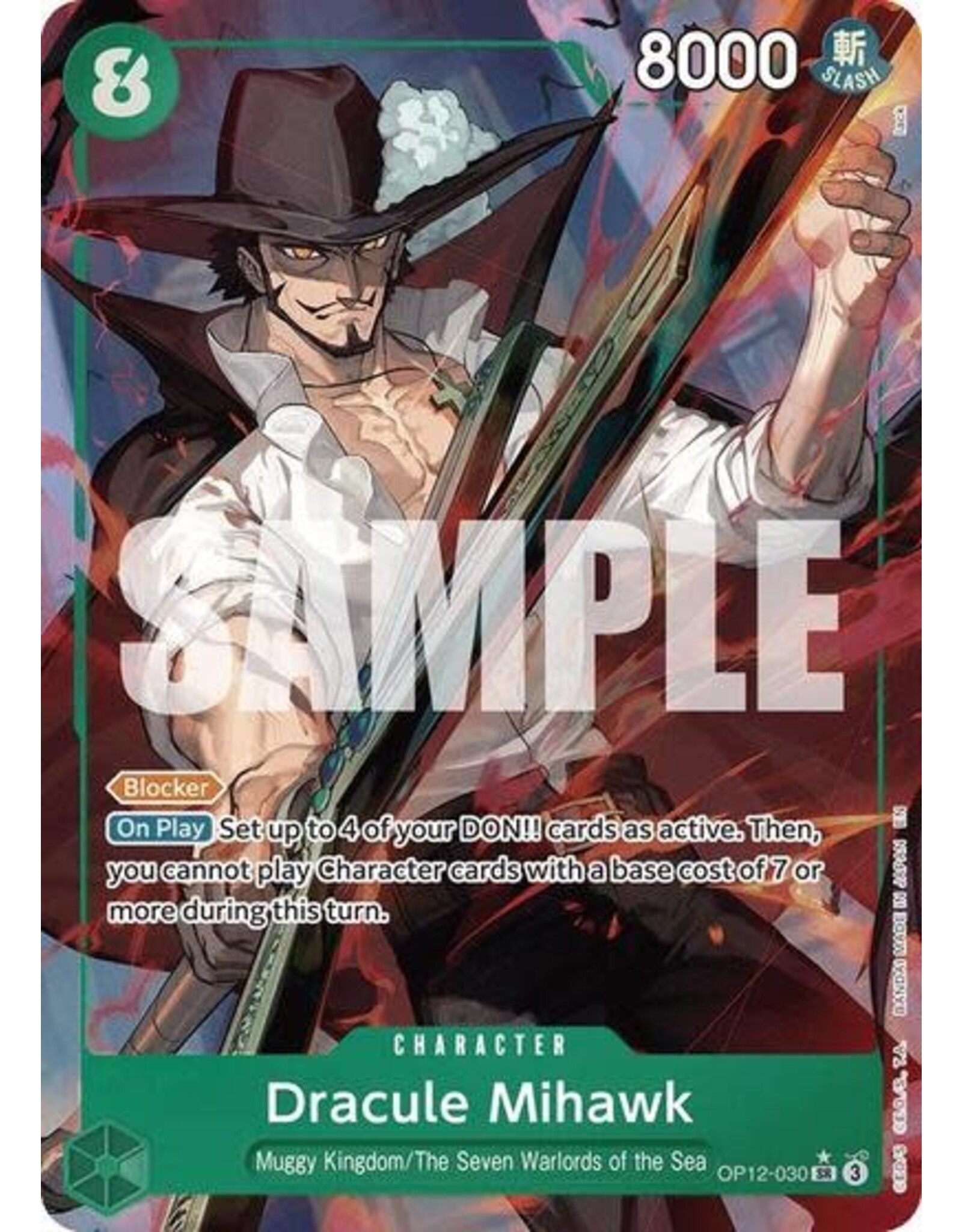 Dracule Mihawk (Alternate Art) - OP12-030 (Foil, SR)