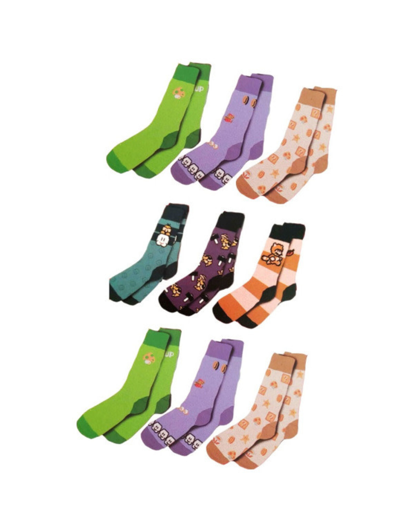 Bioworld Bioworld - Mario - Mario 8-Bit Crew Socks [3 Pack]