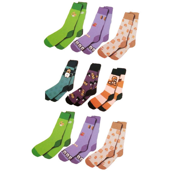 Bioworld Bioworld - Mario - Mario 8-Bit Crew Socks [3 Pack]