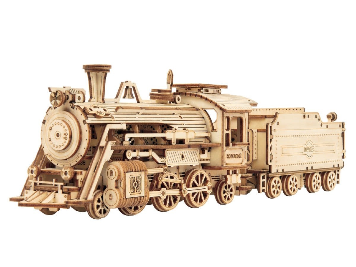 ROKR Steam Express Train Wooden Model Kit