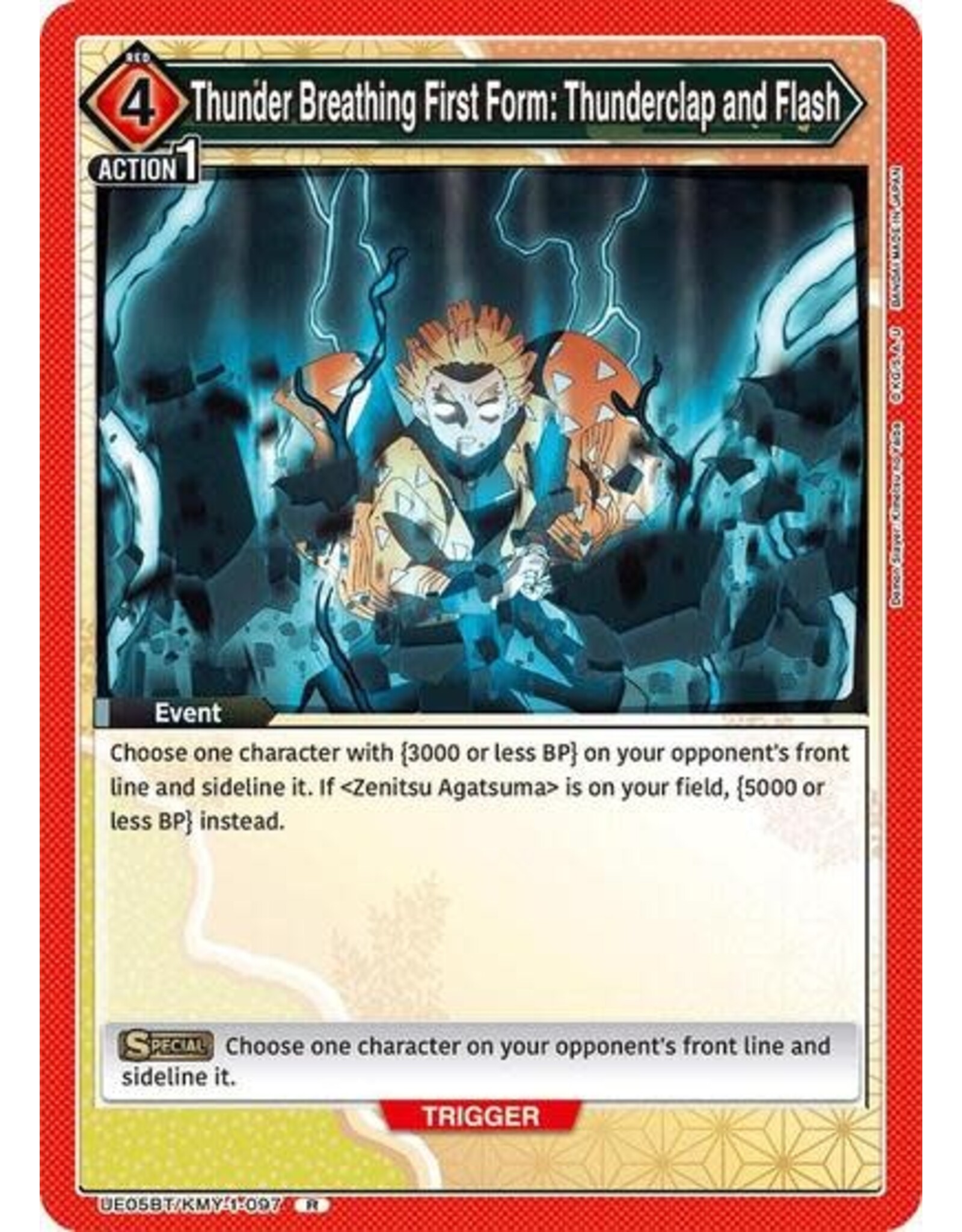 Thunder Breathing First Form: Thunderclap and Flash - UE05BT/KMY-1-097 (Foil, Rare)