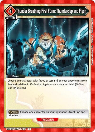 Thunder Breathing First Form: Thunderclap and Flash - UE05BT/KMY-1-097 (Foil, Rare)