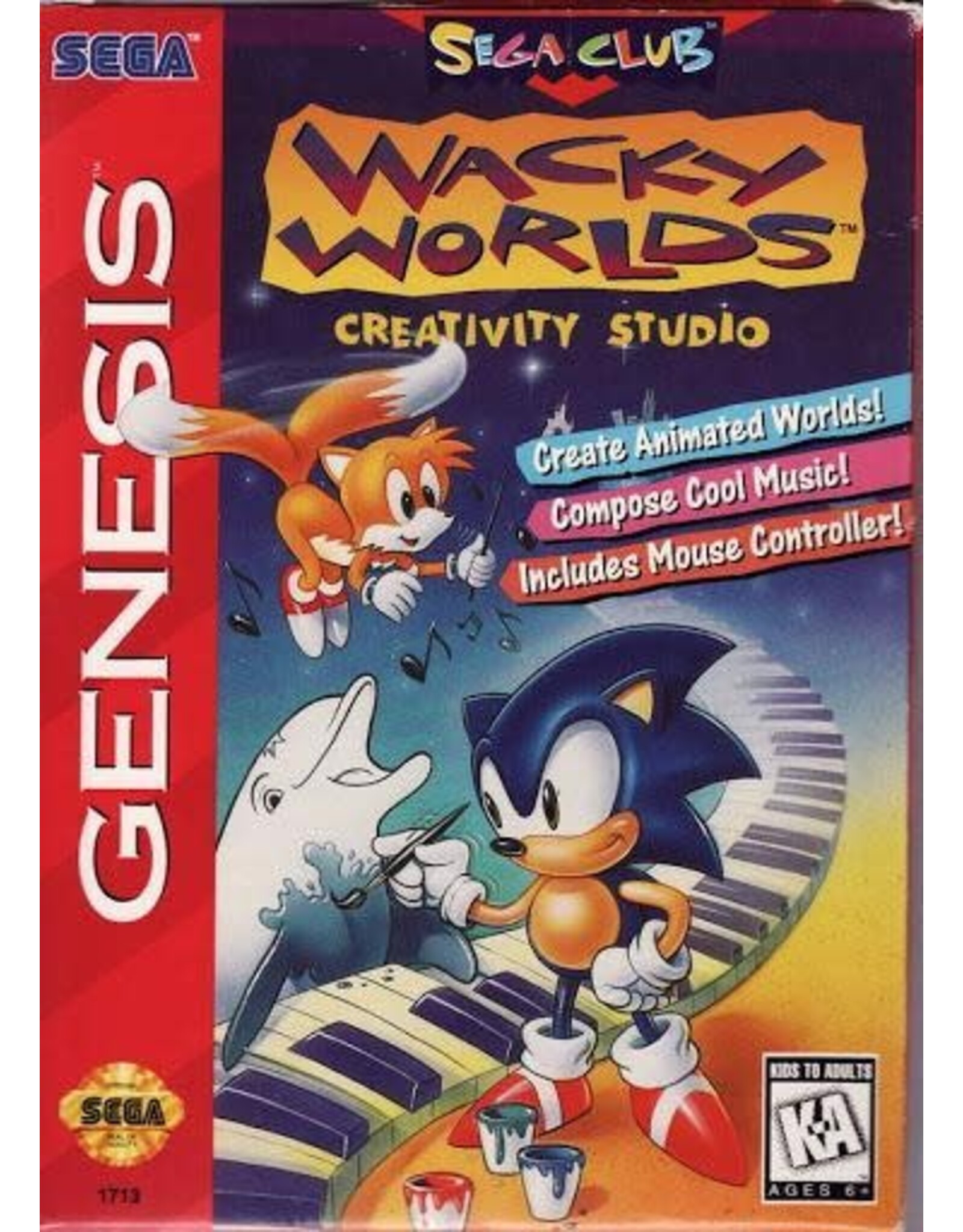 Wacky Worlds Creativity Studio (Genesis) [Cart & Box, No Mouse Controller]