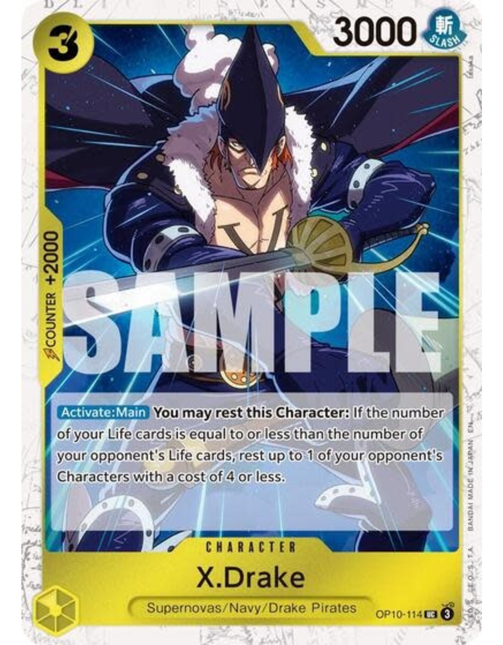 X.Drake (Pirate Foil) - OP10-114 (Foil, UC)