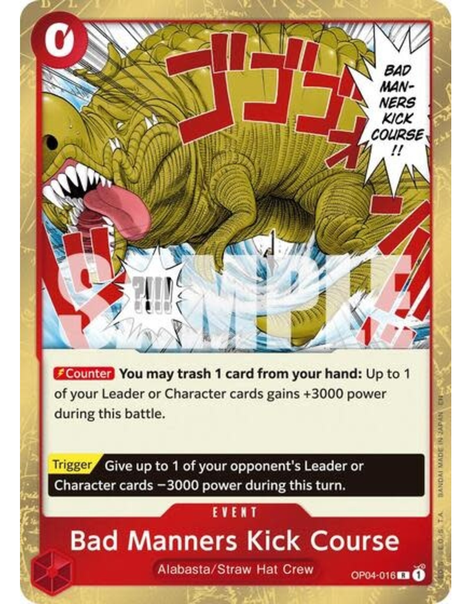 Bad Manners Kick Course (Reprint) - OP04-016 (Foil, R)