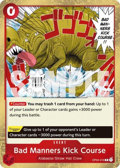 Bad Manners Kick Course (Reprint) - OP04-016 (Foil, R)
