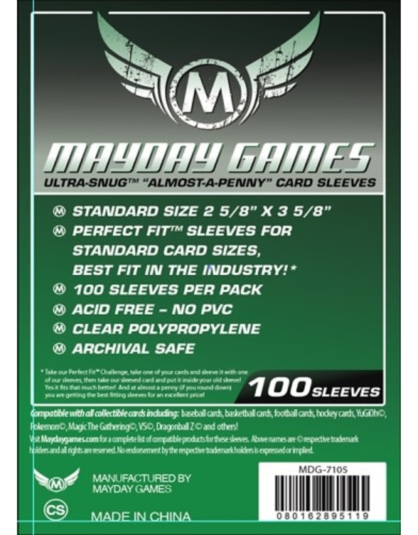 Mayday Games Mayday Games - "Almost A Penny" Sleeves - 2.5" x 3.5" - 100 pack