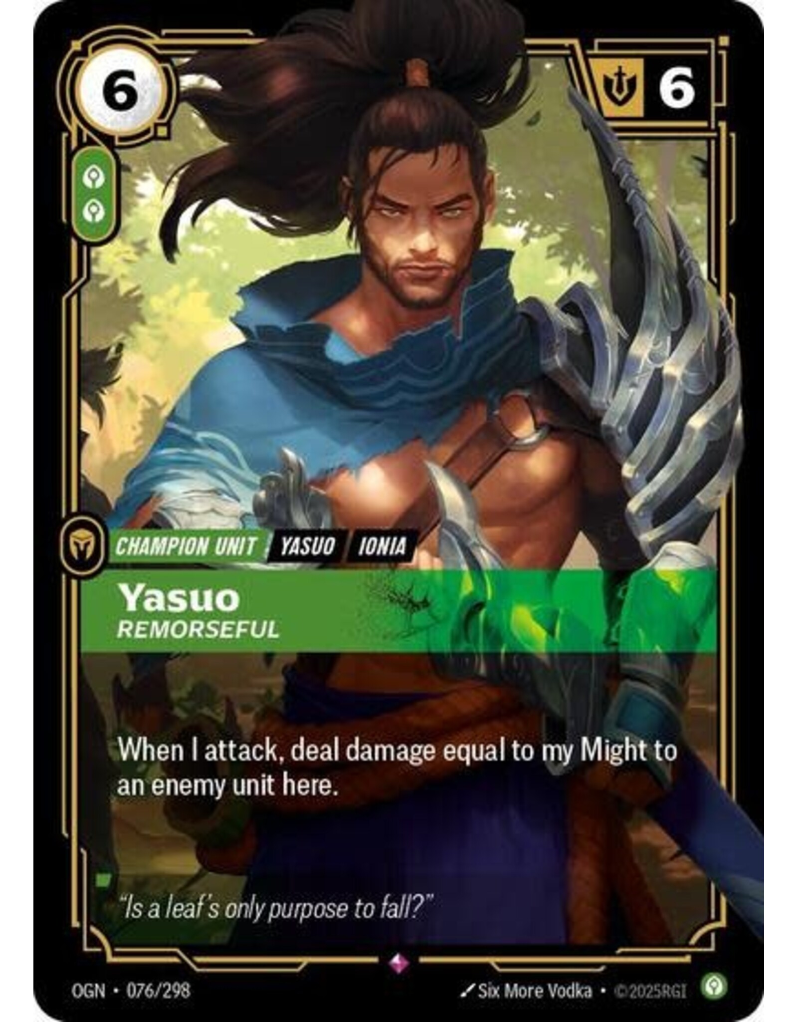 Yasuo - Remorseful - 076/298 (Foil, Rare)