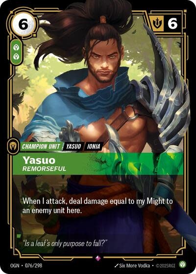 Yasuo - Remorseful - 076/298 (Foil, Rare)