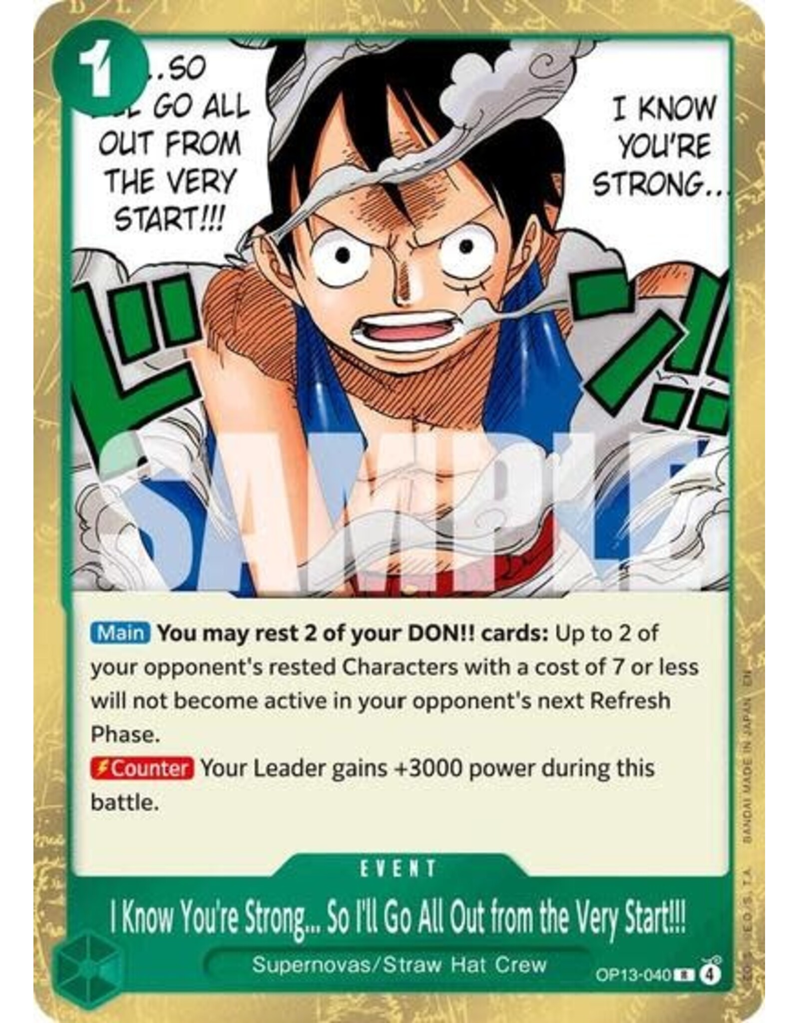 I Know You're Strong... So I'll Go All Out from the Very Start!!! - OP13-040 (Foil, R)